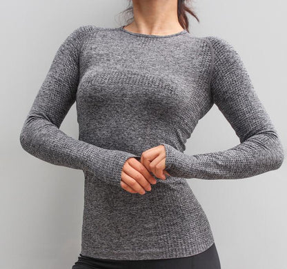High Stretch Comfort Sport Seamless Long Sleeve Top Women Gym Tops