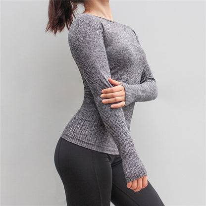 High Stretch Comfort Sport Seamless Long Sleeve Top Women Gym Tops